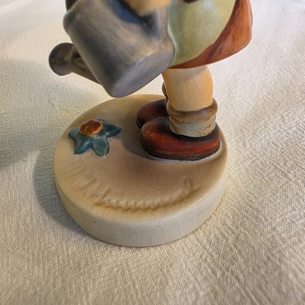 Vintage Goebel Hummel Little Gardener Girl Figurine Watering Can Flower TMK 3
